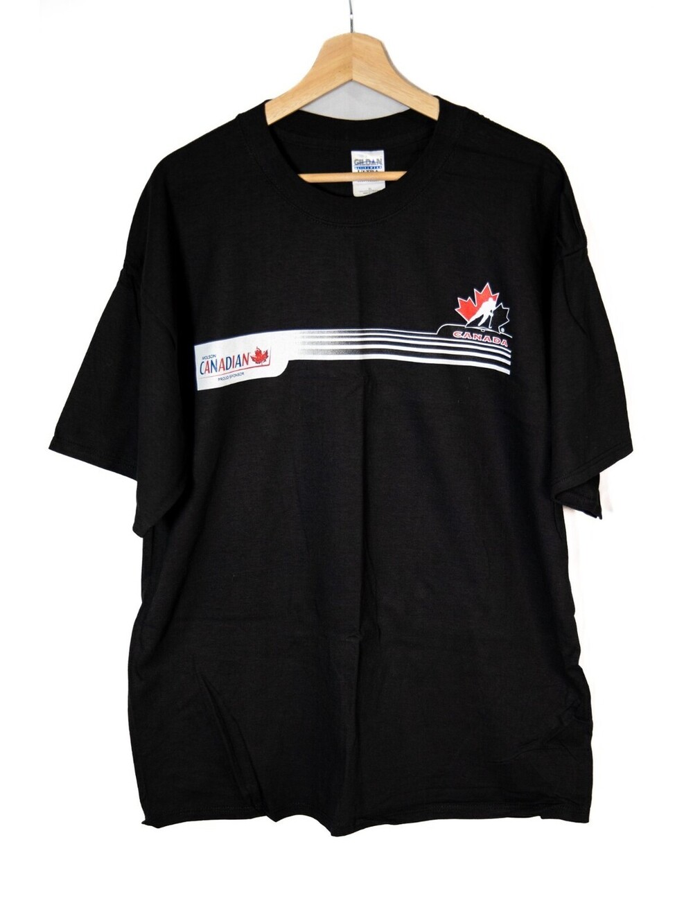 Team Canada Molson Canadian Vintage Y2K Hockey Team T-Shirt Black - Men's XL
